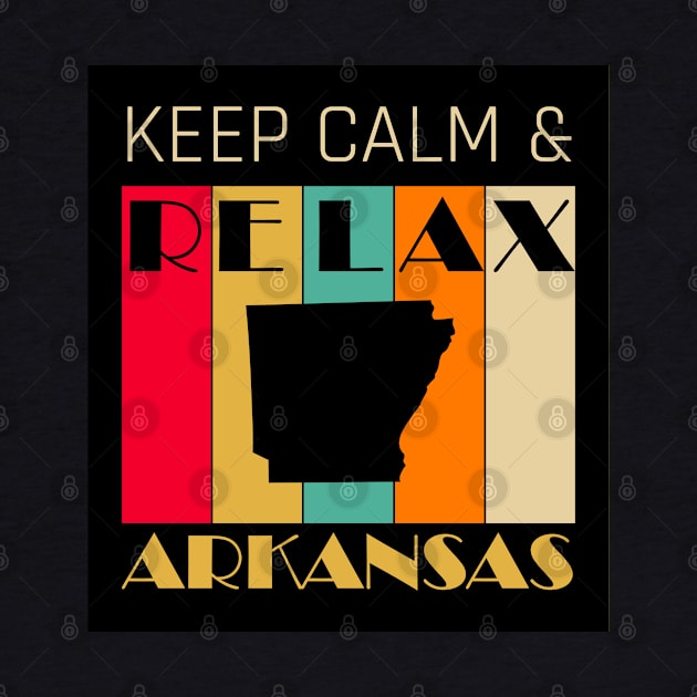 ARKANSAS - US STATE MAP - KEEP CALM & RELAX by LisaLiza